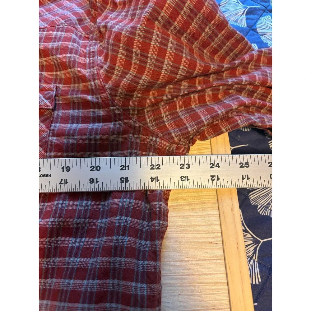 Levi's Men's L Red Plaid Western Pearl Snap Long Sleeve Cotton Shirt
